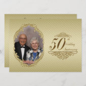 50周年結婚記念日写真招待カード 招待状 (正面/裏面)
