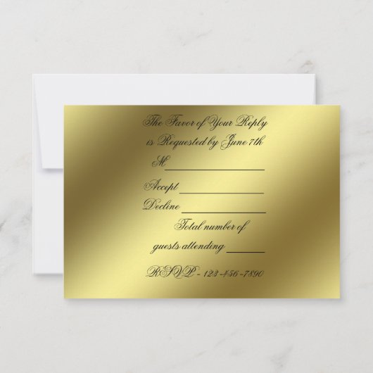 50周年結婚記念日招待状カード 出欠カード (裏面)