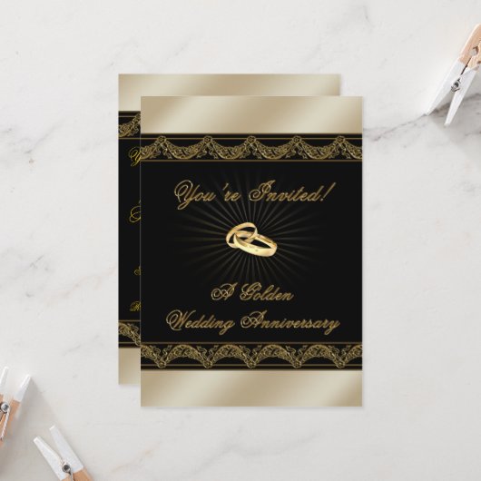 50周年結婚記念日招待状カード 招待状 (正面/裏面インサイチュ)