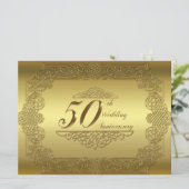 50周年結婚記念日招待状カード 招待状 (スタンド正面)