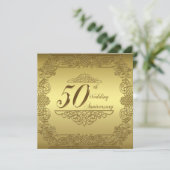 50周年結婚記念日招待状カード 招待状 (スタンド正面)