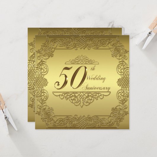 50周年結婚記念日招待状カード 招待状 (正面/裏面インサイチュ)