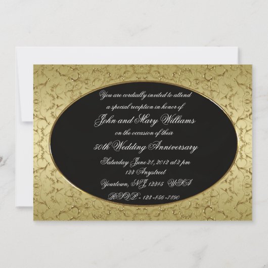 50周年結婚記念日招待状カード 招待状 (裏面)