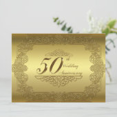 50周年結婚記念日招待状カード 招待状 (スタンド正面)