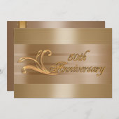 50周年結婚記念日招待状 ゴールド 招待状 (正面/裏面)