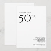 50周年結婚記念日招待状 ミニマル 招待状 (正面/裏面)