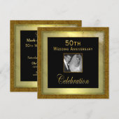 50周年結婚記念日招待状 - 写真挿入 招待状 (正面/裏面)