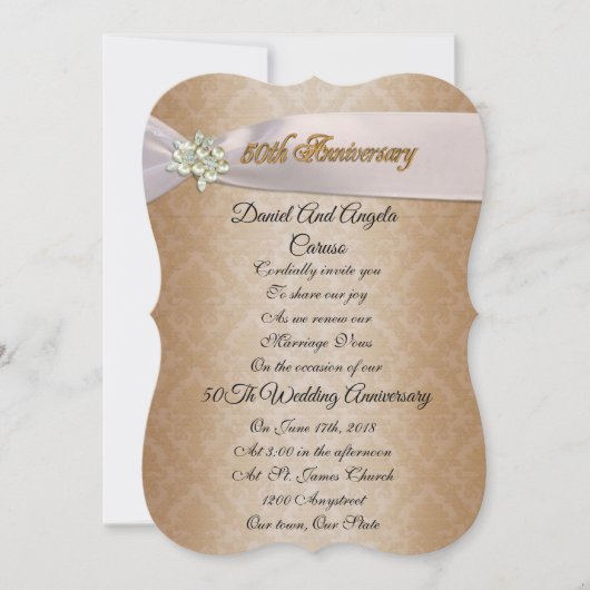 50周年結婚記念日招待状 招待状 (正面)