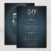 50周年結婚記念日招待状 招待状 (正面/裏面)