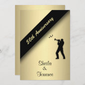 50周年結婚記念日招待状 招待状 (正面/裏面)