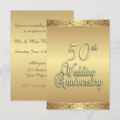 50周年結婚記念日招待状 招待状 (正面/裏面)