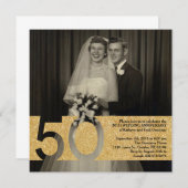 50周年結婚記念日招待状 5.25 x 5.25 招待状 (正面/裏面)