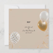 50周年結婚記念日祝賀会 ゴールド 招待状 (裏面)