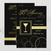 50周年結婚記念日祝賀 - モダン 招待状 (正面/裏面)