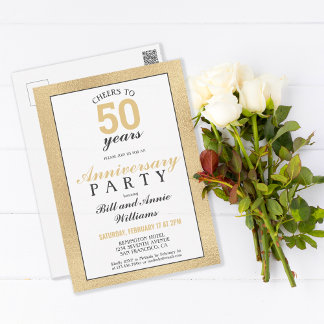 50周年結婚記念日 おめでとう 50年のお祝いパーティー ポストカード