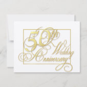 50周年結婚記念日 - お手頃な招待状 招待状 (正面)