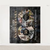 50周年結婚記念日　インフィニティ　フォト　コラージュ タペストリー (正面)