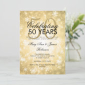 50周年結婚記念日 ウィンター ワンダーランド ゴールド 招待状 (スタンド正面)