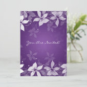 50周年結婚記念日 エキゾチックフラワー パープル 招待状 (スタンド正面)