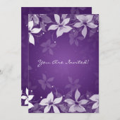 50周年結婚記念日 エキゾチックフラワー パープル 招待状 (正面/裏面)