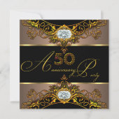 50周年結婚記念日 エリートコーヒー ブラックゴールド 2 招待状 (正面)