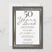 50周年結婚記念日 エレガントゴールド招待状 招待状 (正面)
