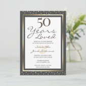 50周年結婚記念日 エレガントゴールド招待状 招待状 (スタンド正面)
