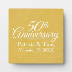 50周年結婚記念日 オーダーメイド ゴールド フォトプラーク