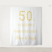 50周年結婚記念日 ゴールデンウェディング ハート タペストリー (正面)