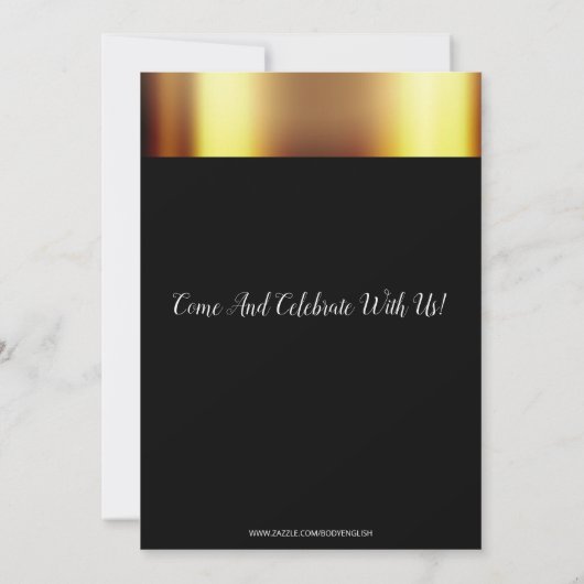 50周年結婚記念日 ゴールド ブラック 招待状 (裏面)