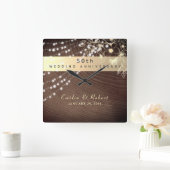 50周年結婚記念日 スクエア壁時計 (ホーム)