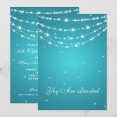 50周年結婚記念日 スパーキング チェーン ブルー 招待状 (正面/裏面)