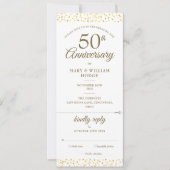 50周年結婚記念日 ハート コンフェッティ RSVP 招待状 (正面)