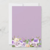 50周年結婚記念日 パープル ゴールド フラワー 招待状 (裏面)