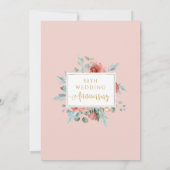 50周年結婚記念日、ピーチとミントの花 招待状 (裏面)