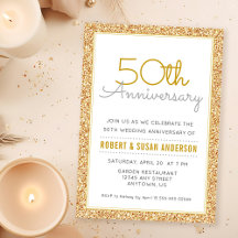 50周年結婚記念日 フェイクゴールドグリッター