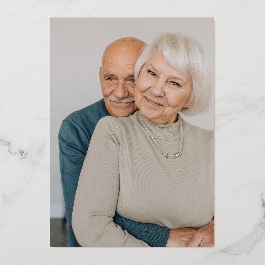 50周年結婚記念日 フォトフレーム付き 箔招待状 (裏面)