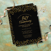 50周年結婚記念日 ブラックゴールド ラブハーツ 招待状