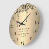 50周年結婚記念日 モダン エレガント 50  ラージ壁時計 (傾斜)