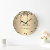 50周年結婚記念日 モダン エレガント 50  ラージ壁時計 (ホーム)