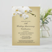 50周年結婚記念日 ヴィンテージ 白い蘭 招待状 (スタンド正面)