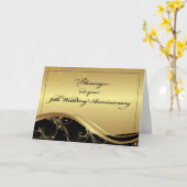50周年結婚記念日 宗教的 ブラック&ゴールド カード (黄色い花)