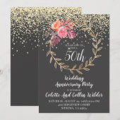 50周年結婚記念日  招待状 (正面/裏面)