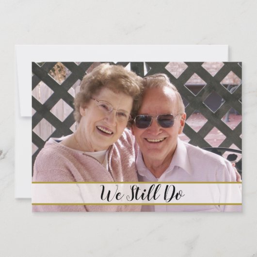 50周年結婚記念日 私たちはいまだに写真 招待状 (正面)