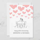 50周年結婚記念日 結婚したカップル ハート カード (正面)