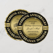 50周年結婚記念日-結婚式の馬車 招待状 (正面/裏面)