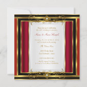 50周年結婚記念日 赤 ゴールド ブラック ホワイト 招待状 (裏面)