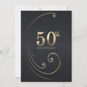 50周年結婚記念日 黒の招待状 招待状 (裏面)