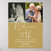 50周年結婚記念日 2枚の写真 ウェルカムサイン ポスター (正面)