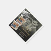 50周年結婚記念日 4枚の写真コラージュ スタンダードカクテルナプキン (角)